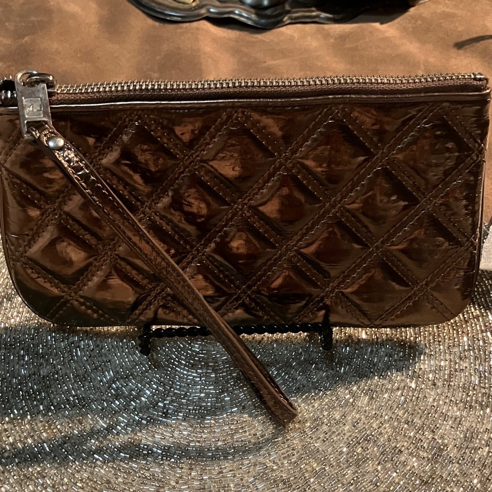 Elegant Bronze Quilted Wristlet